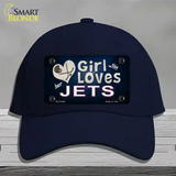 This Girl Loves Her Jets Hockey Novelty License Plate Hat Cotton / Navy