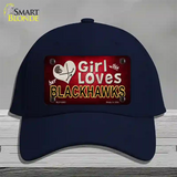 This Girl Loves Her Blackhawks Novelty License Plate Hat Cotton / Navy