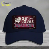 This Girl Loves Her Avalanche Novelty License Plate Hat Cotton / Navy