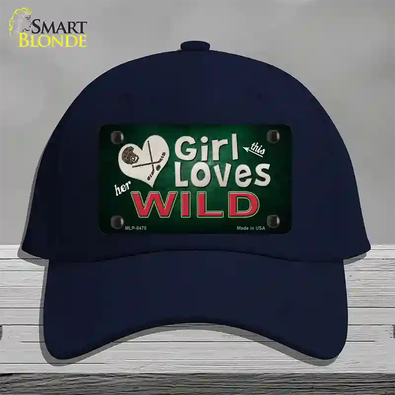 This Girl Loves Her Wild Novelty License Plate Hat Cotton / Navy