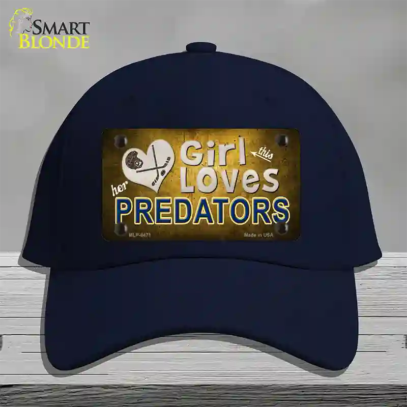 This Girl Loves Her Predators Novelty License Plate Hat Cotton / Navy