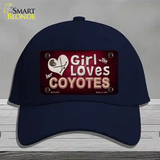 This Girl Loves Her Coyotes Novelty License Plate Hat Cotton / Navy