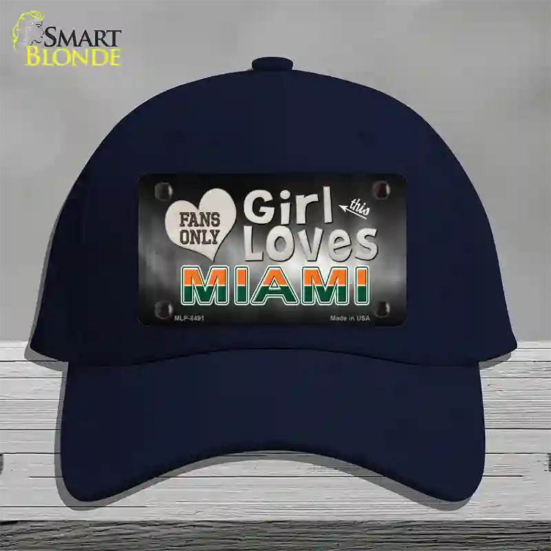 This Girl Loves Miami Novelty License Plate Hat Cotton / Navy