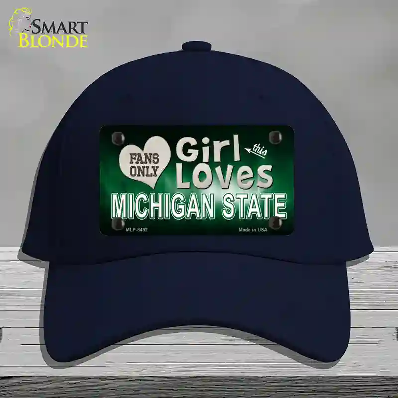 This Girl Loves Michigan State Novelty License Plate Hat Cotton / Navy