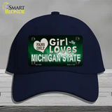 This Girl Loves Michigan State Novelty License Plate Hat Cotton / Navy