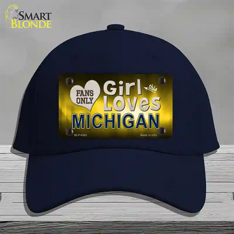 This Girl Loves Michigan Novelty License Plate Hat Cotton / Navy