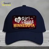 This Girl Loves Minnesota Novelty License Plate Hat Cotton / Navy