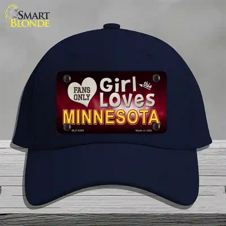 This Girl Loves Minnesota Novelty License Plate Hat Cotton / Navy