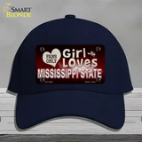 This Girl Loves Mississippi State Novelty License Plate Hat Cotton / Navy