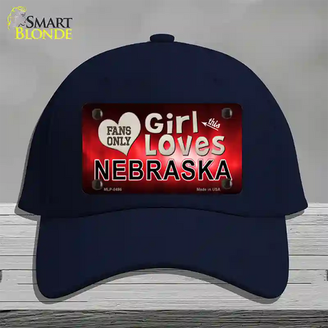 This Girl Loves Nebraska Novelty License Plate Hat Cotton / Navy