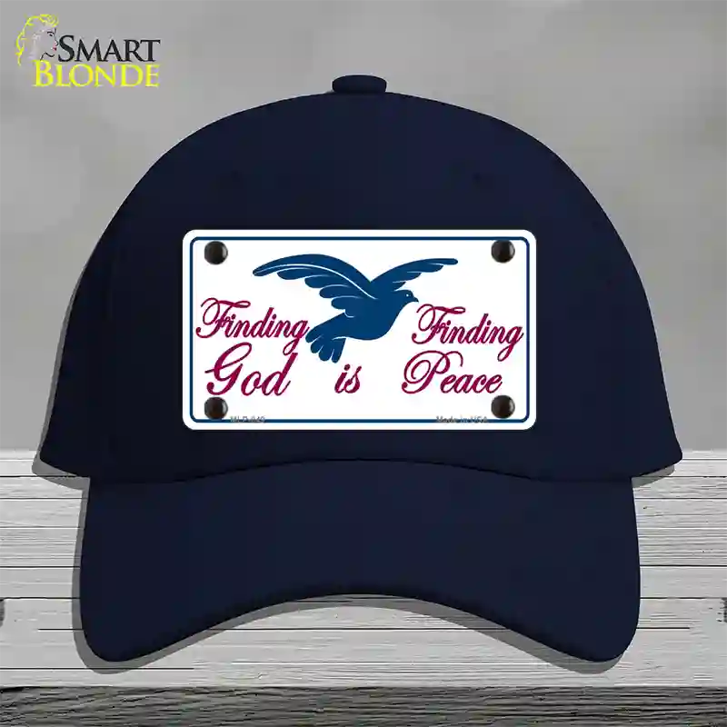 Finding God Finding Peace Novelty License Plate Hat Cotton / Navy