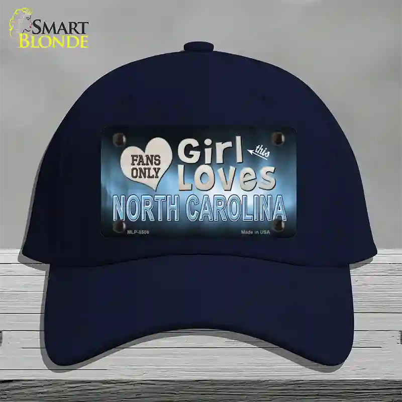 This Girl Loves North Carolina Novelty License Plate Hat Cotton / Navy