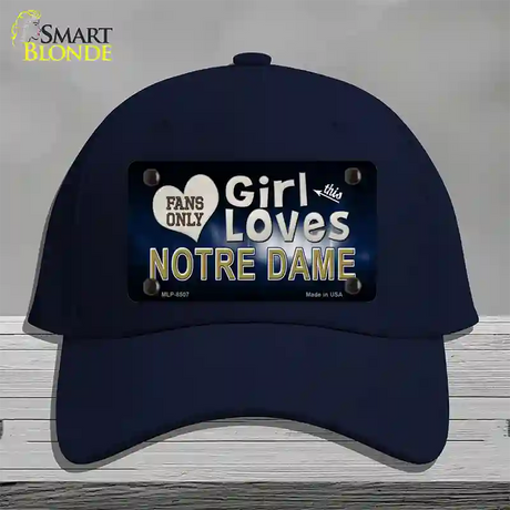 This Girl Loves Notre Dame Novelty License Plate Hat Cotton / Navy