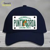 Punta Gorda Florida Novelty License Plate Hat Cotton / Navy