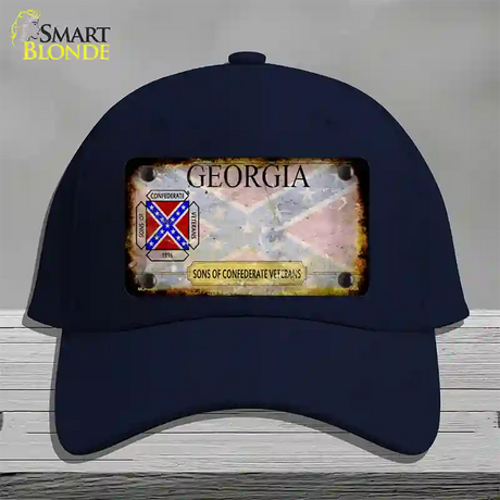 Georgia Rusty State Novelty License Plate Hat Cotton / Navy