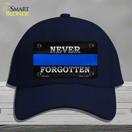 Never Forgotten Thin Blue Line Novelty License Plate Hat Cotton / Navy