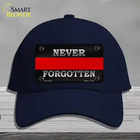 Never Forgotten Thin Red Line Novelty License Plate Hat Cotton / Navy