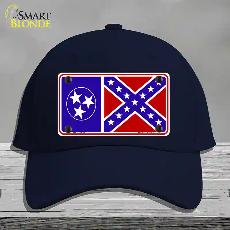 Confederate Flag Tennessee Novelty License Plate Hat Cotton / Navy