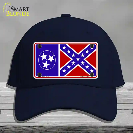 Confederate Flag Tennessee Novelty License Plate Hat Cotton / Navy