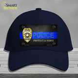 Police Badge Thin Blue Line Novelty License Plate Hat Cotton / Navy