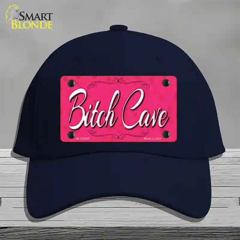 Bitch Cave Novelty License Plate Hat Cotton / Navy