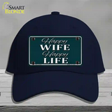 Happy Wife Happy Life Novelty License Plate Hat Cotton / Navy