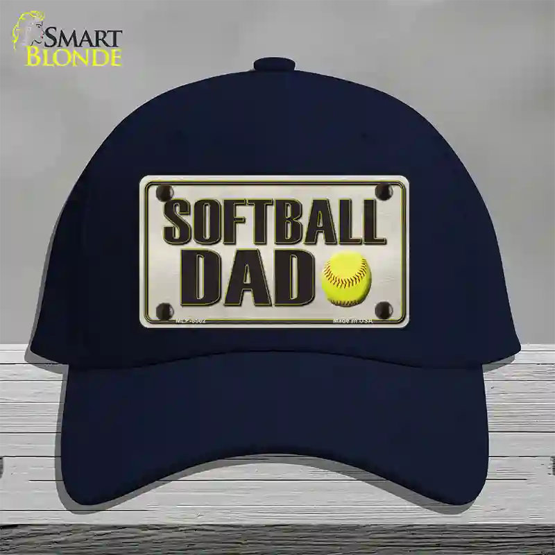 Softball Dad Novelty License Plate Hat Cotton / Navy