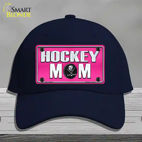 Hockey Mom Novelty License Plate Hat Cotton / Navy