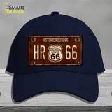 Historic Route 66 Vintage Novelty License Plate Hat Cotton / Navy