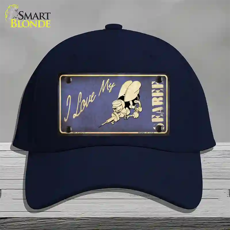 I Love My Seabee Novelty License Plate Hat Cotton / Navy