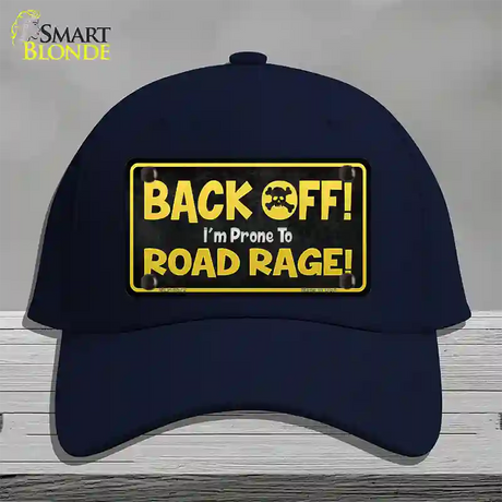 Back Off Road Rage Novelty License Plate Hat Cotton / Navy