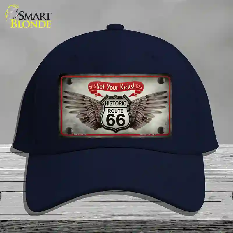 Get Your Kicks Novelty License Plate Hat Cotton / Navy