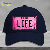 I Love Life Novelty License Plate Hat Cotton / Navy