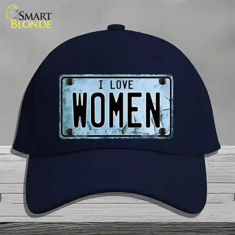 I Love Women Novelty License Plate Hat Cotton / Navy