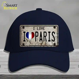 I Love Paris Novelty License Plate Hat Cotton / Navy