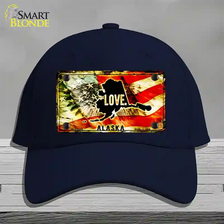 Alaska Love Novelty License Plate Hat Cotton / Navy