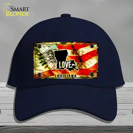 Louisiana Love Novelty License Plate Hat Cotton / Navy