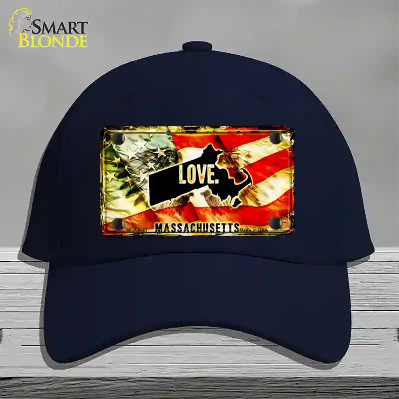 Massachusetts Love Novelty License Plate Hat Cotton / Navy