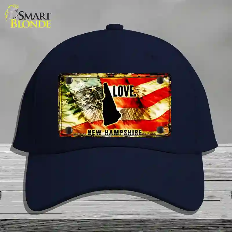 New Hampshire Love Novelty License Plate Hat Cotton / Navy