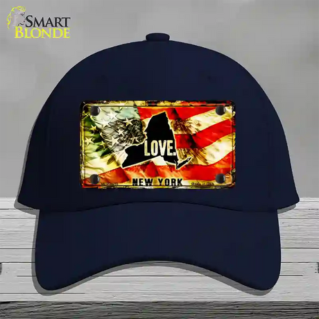 New York Love Novelty License Plate Hat Cotton / Navy