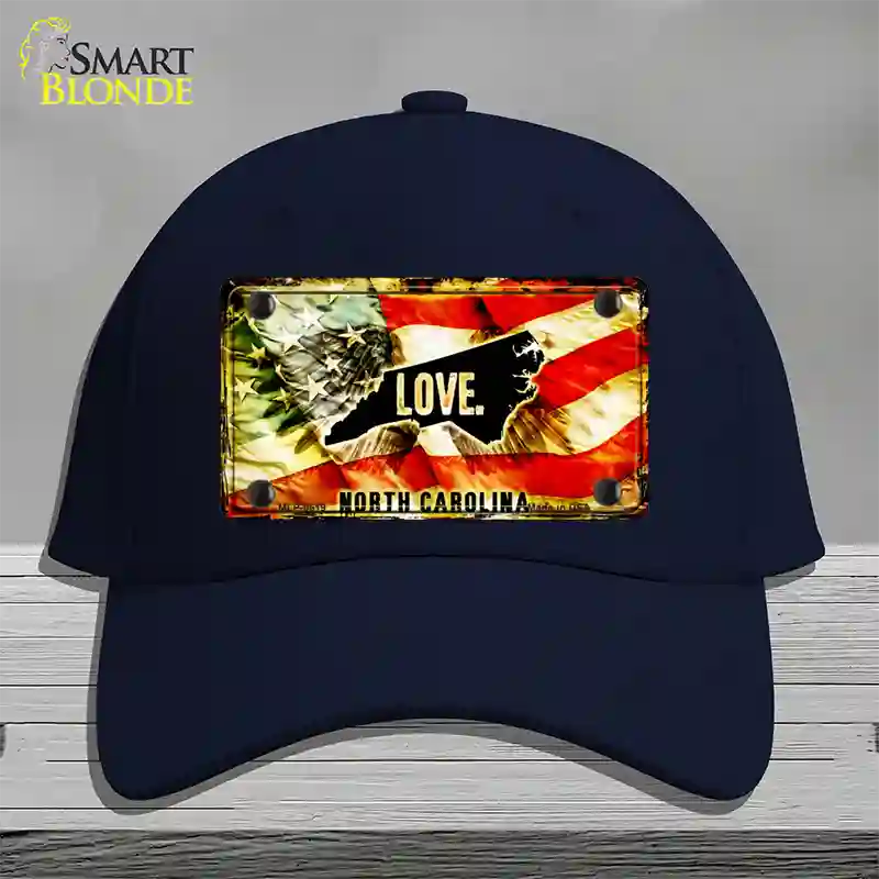 North Carolina Love Novelty License Plate Hat Cotton / Navy