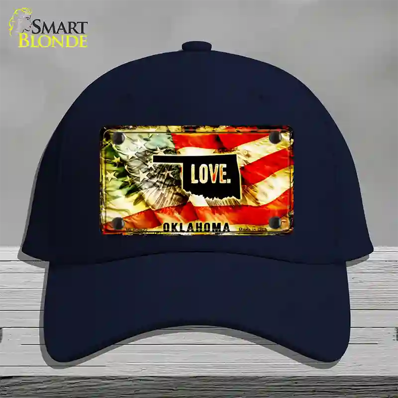 Oklahoma Love Novelty License Plate Hat Cotton / Navy