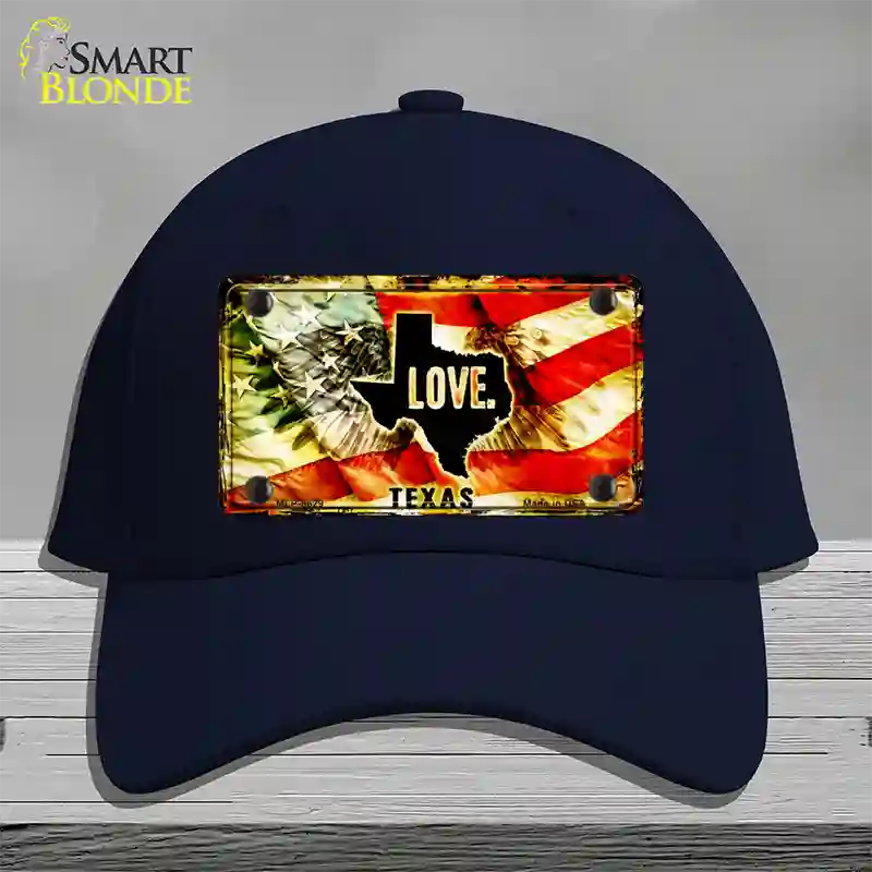 Texas Love Novelty License Plate Hat Cotton / Navy