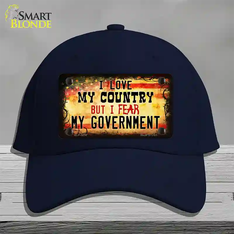 I Love My Country Novelty License Plate Hat Cotton / Navy