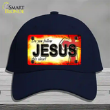 Follow Jesus This Close Novelty License Plate Hat Cotton / Navy