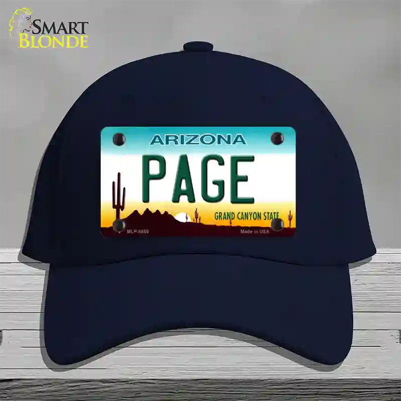 Page Arizona Novelty License Plate Hat Cotton / Navy