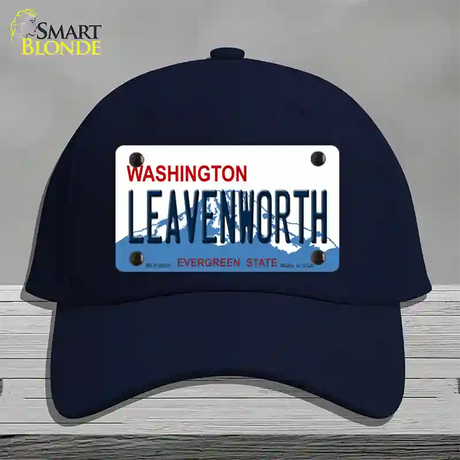 Leavenworth Washington Novelty License Plate Hat Cotton / Navy