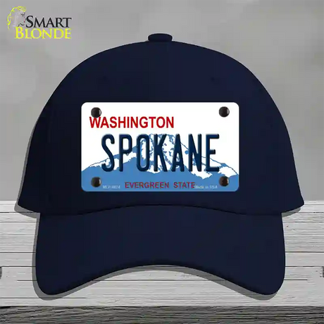 Spokane Washington Novelty License Plate Hat Cotton / Navy