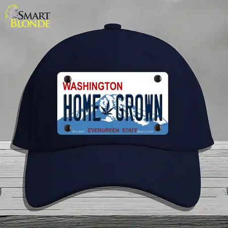 Home Grown Washington Novelty License Plate Hat Cotton / Navy