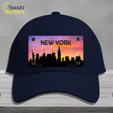 New York Silhouette Novelty License Plate Hat Cotton / Navy